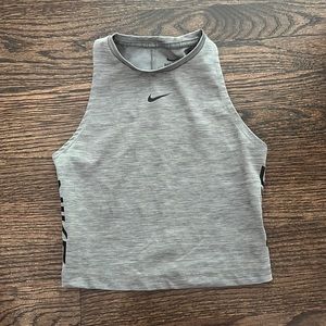 Women’s nike dri fit haulter tank top, grey/teal color